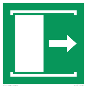 E033 safe condition door slides right to open